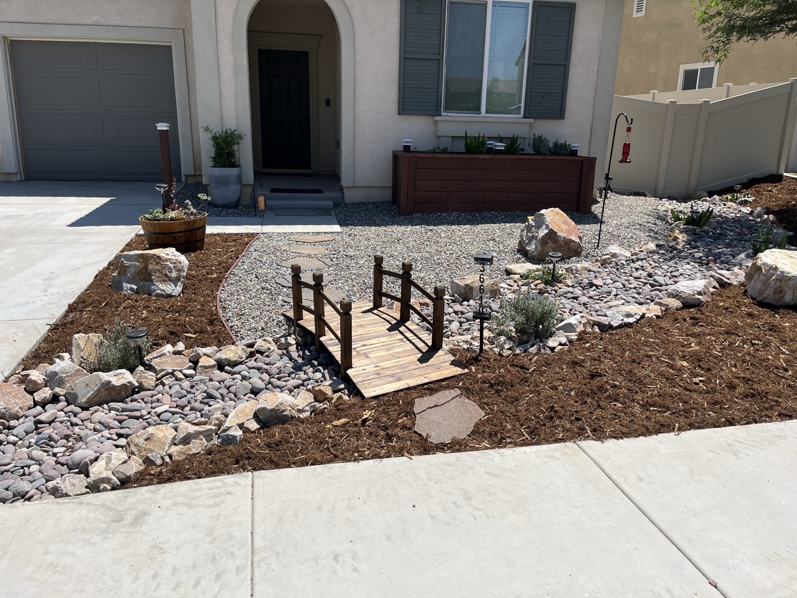 Artificial turf backyard