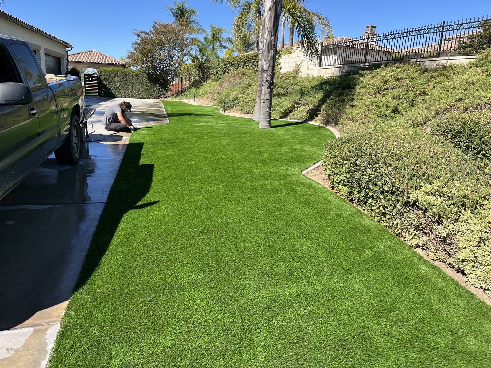 Luxury turf installation at a Rancho Mirage estate