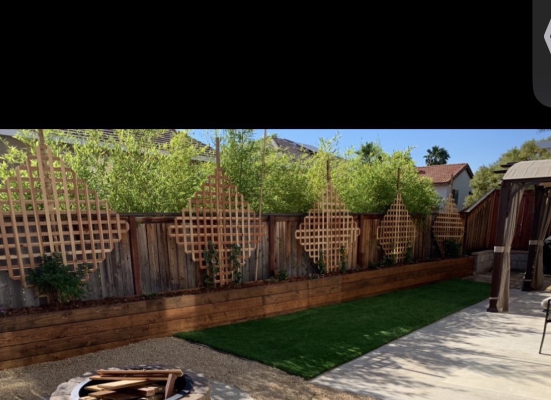 Fire pit patio with artificial turf surround in Palm Desert, Inland Empire
