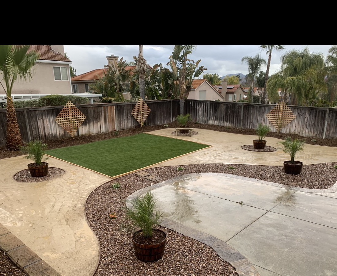 Landscape design and yard remodel by SoCal Artificial Turfs in the Inland Empire